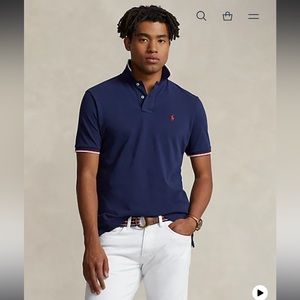 Polo Ralph Lauren Classic Fit Men's Mesh Polo Shirt Navy XL NWT